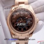 Perfect Replica Rolex Sky-Dweller Watch: Rose Gold - M326935 - Brown Working Face